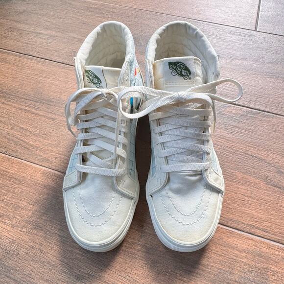 VANS Save Our Planet x Sk8-High Tops Women’s Size 7 Men’s 5.5 Sneakers Globe - Picture 2 of 10